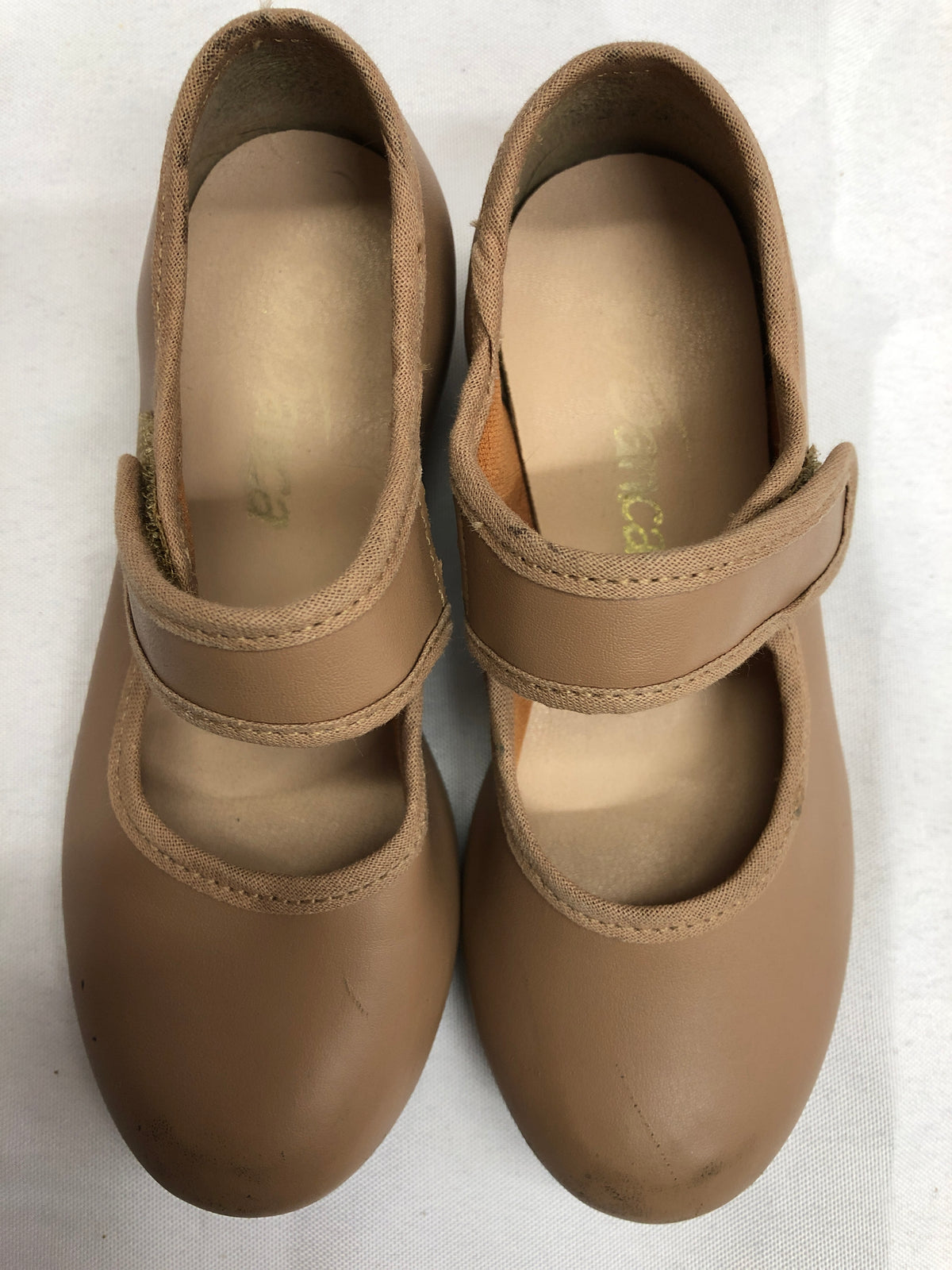 Dance Tan Tap Shoes SoDanca TA37 Child 9.5M Mary Jane Leather Loop Strap