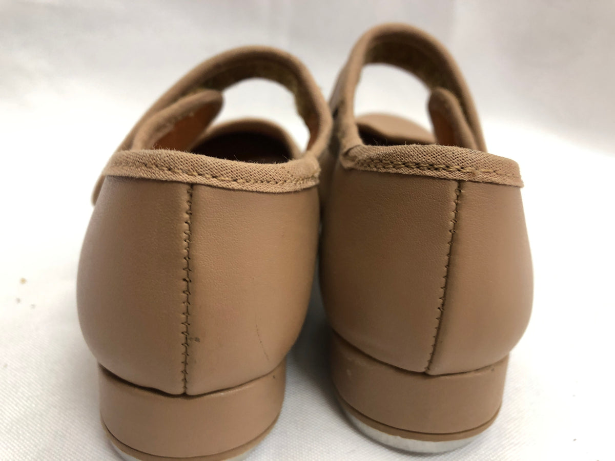Dance Tan Tap Shoes SoDanca TA37 Child 9.5M Mary Jane Leather Loop Strap