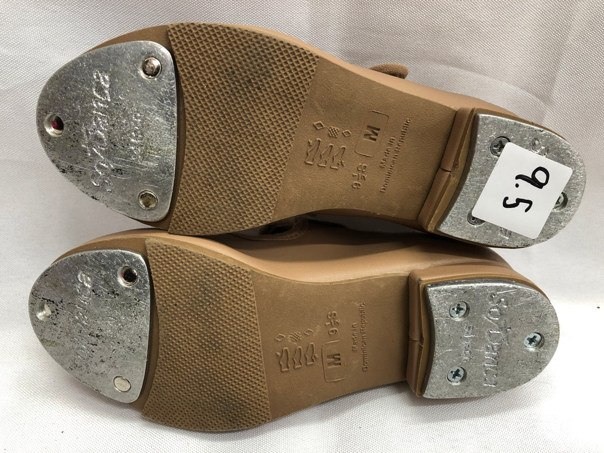 Dance Tan Tap Shoes SoDanca TA37 Child 9.5M Mary Jane Leather Loop Strap
