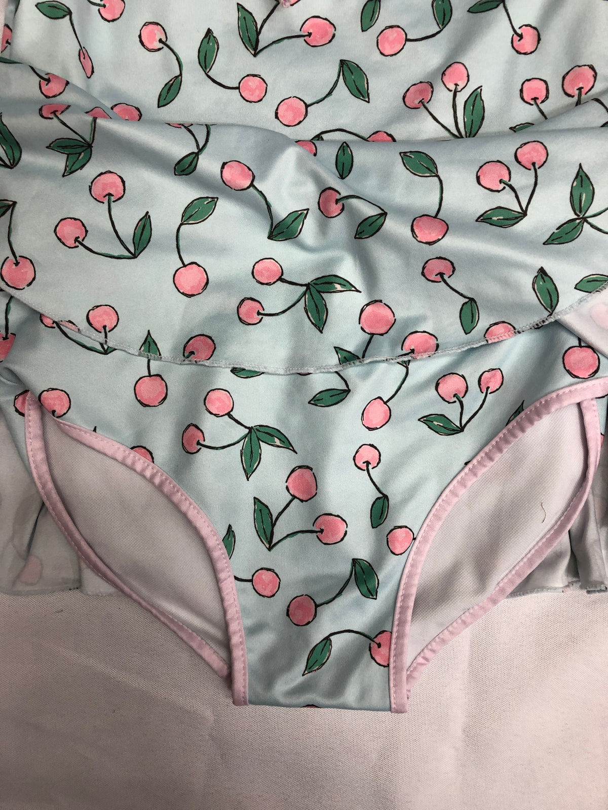 Pre-Owned Leotard Dress Sweet Honey Lt Blue Cherry Print Medium Child Ballet Tap