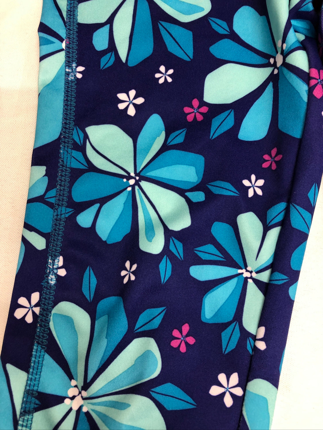 Pre-Owned Leggings GymGo Blue Flower Medium Child Jazz Gymnastics