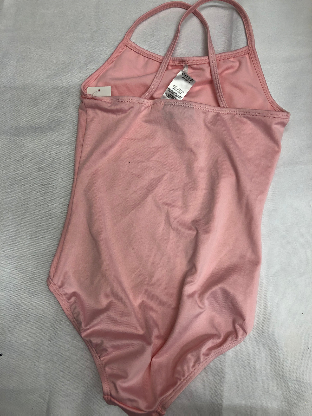 Pre-Owned Leotard Medium Child Pink Moret Lycra Camisole Crossing Back Straps