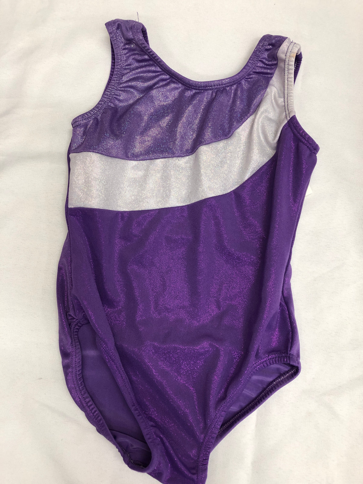 Pre-Owned Leotard Small Child Purple Metallic Gymnastics Acro Tumbling