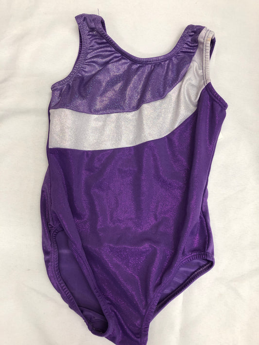 Pre-Owned Leotard Small Child Purple Metallic Gymnastics Acro Tumbling