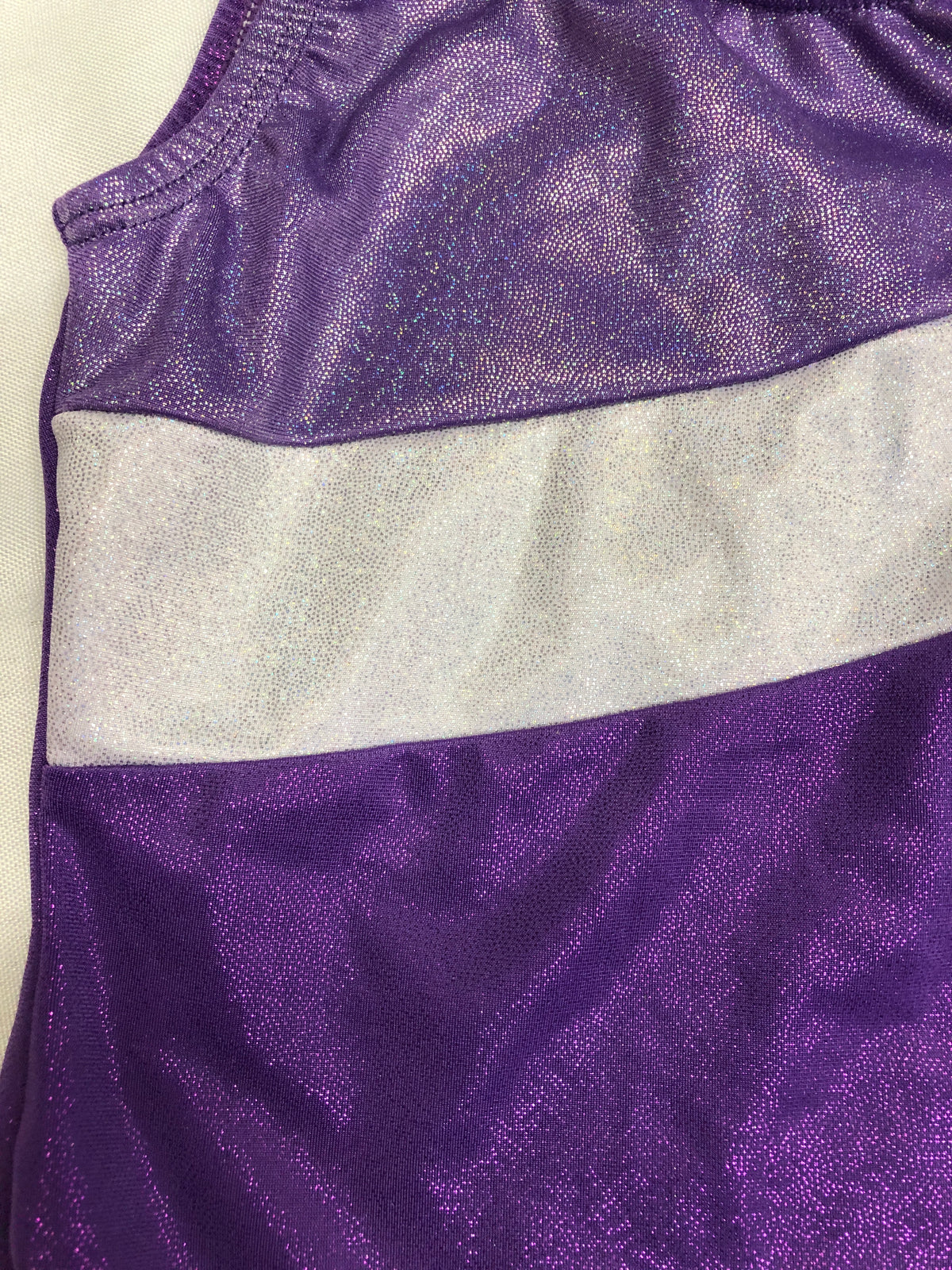 Pre-Owned Leotard Small Child Purple Metallic Gymnastics Acro Tumbling