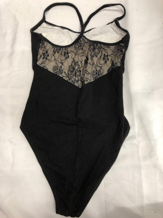 Pre-Owned Leotard Black Lace Medium Adult Cotton Blend Camisole Ballet Jazz