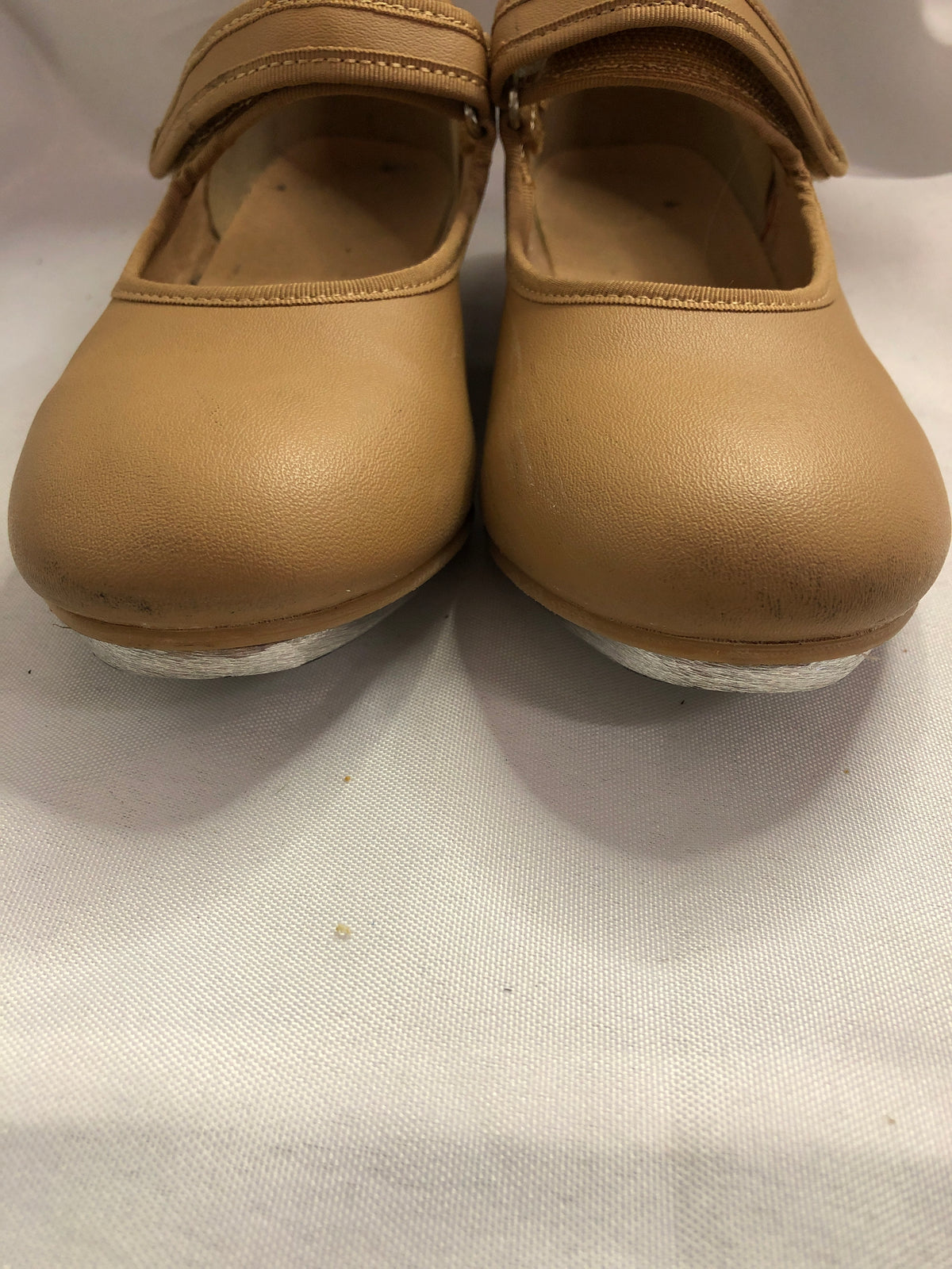 Pre-Owned Dance Tap Shoes Stelle Child 2.5M Mary Jane easy Strap Tan