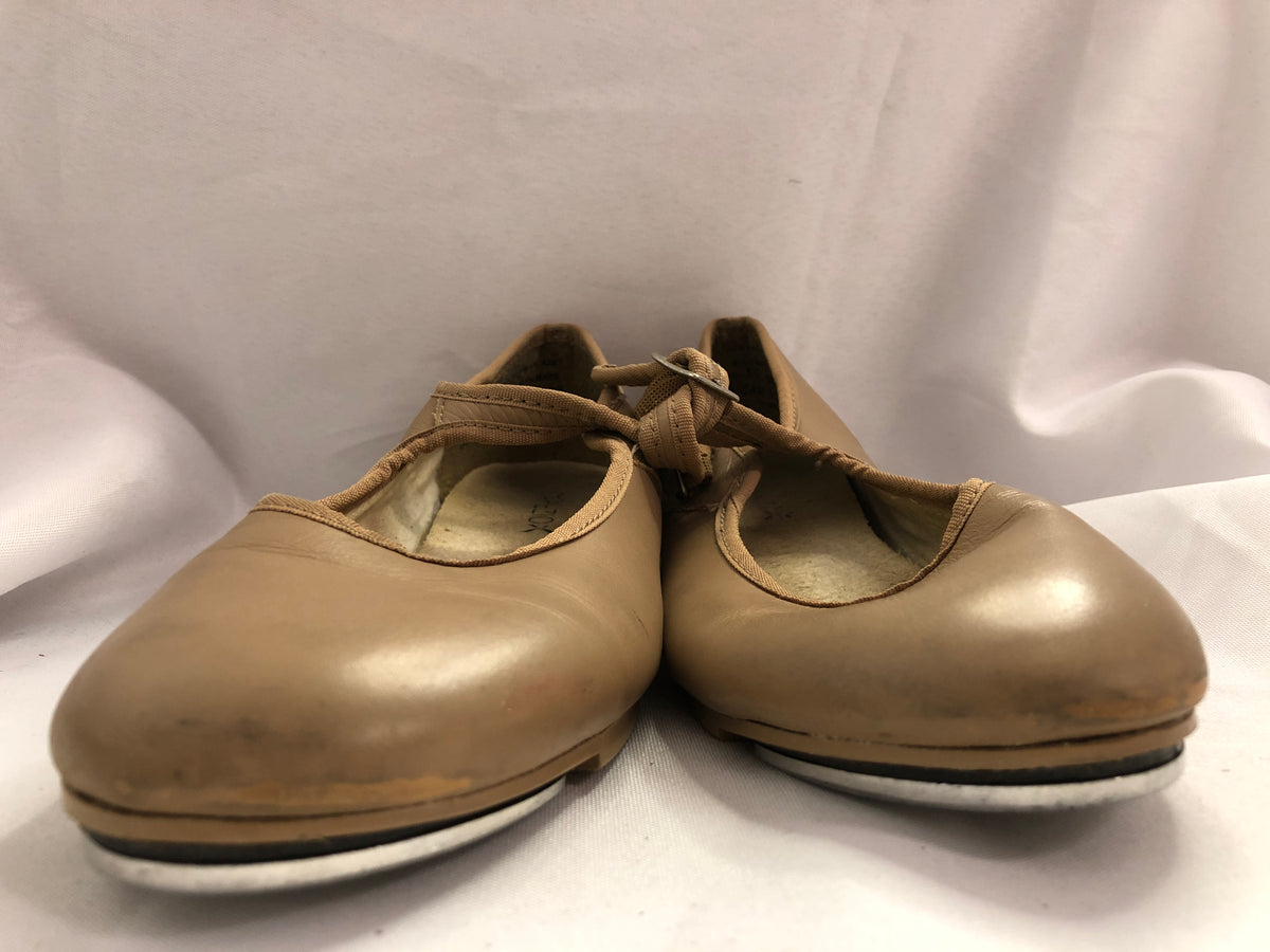 Pre-Owned Tap Shoes Capezio Adult 5.5M Jane Leather Buckle Tan