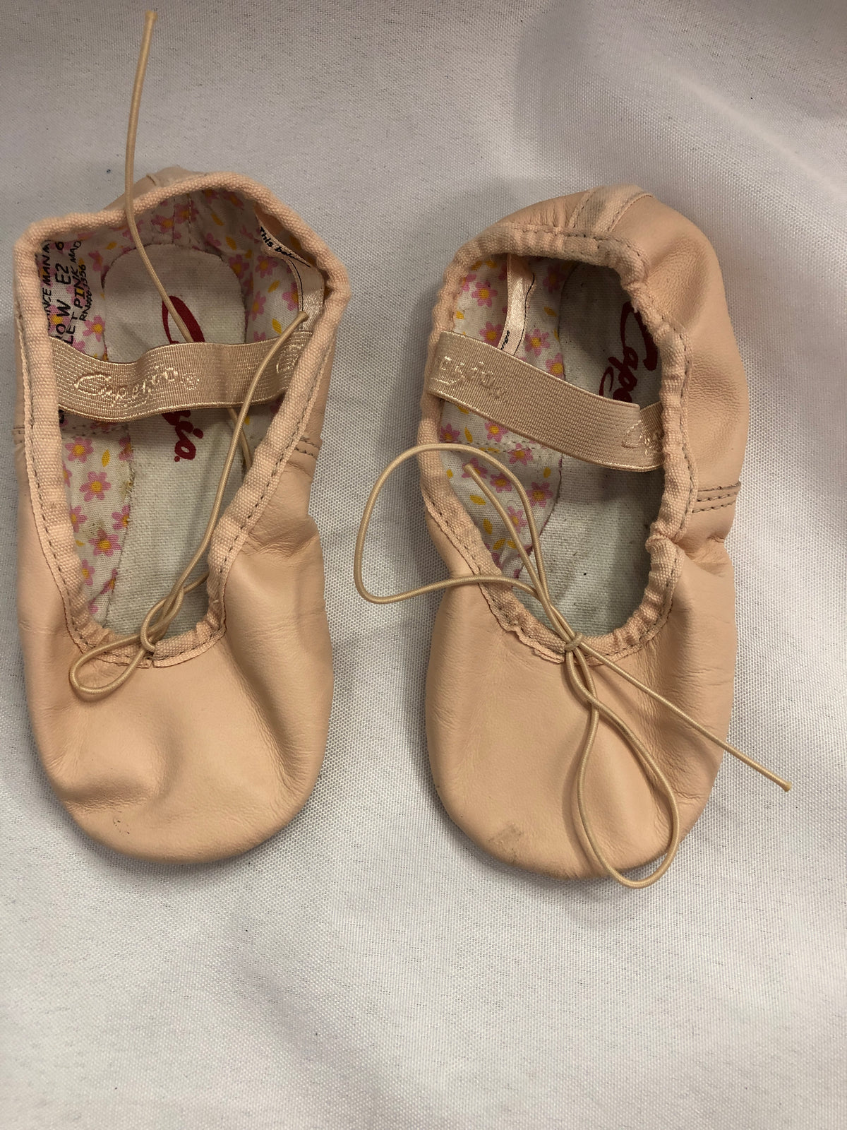 Pre-Owned Ballet Shoes Pink Capezio 205C Daisy Child 10W Leather Strap Full Sole