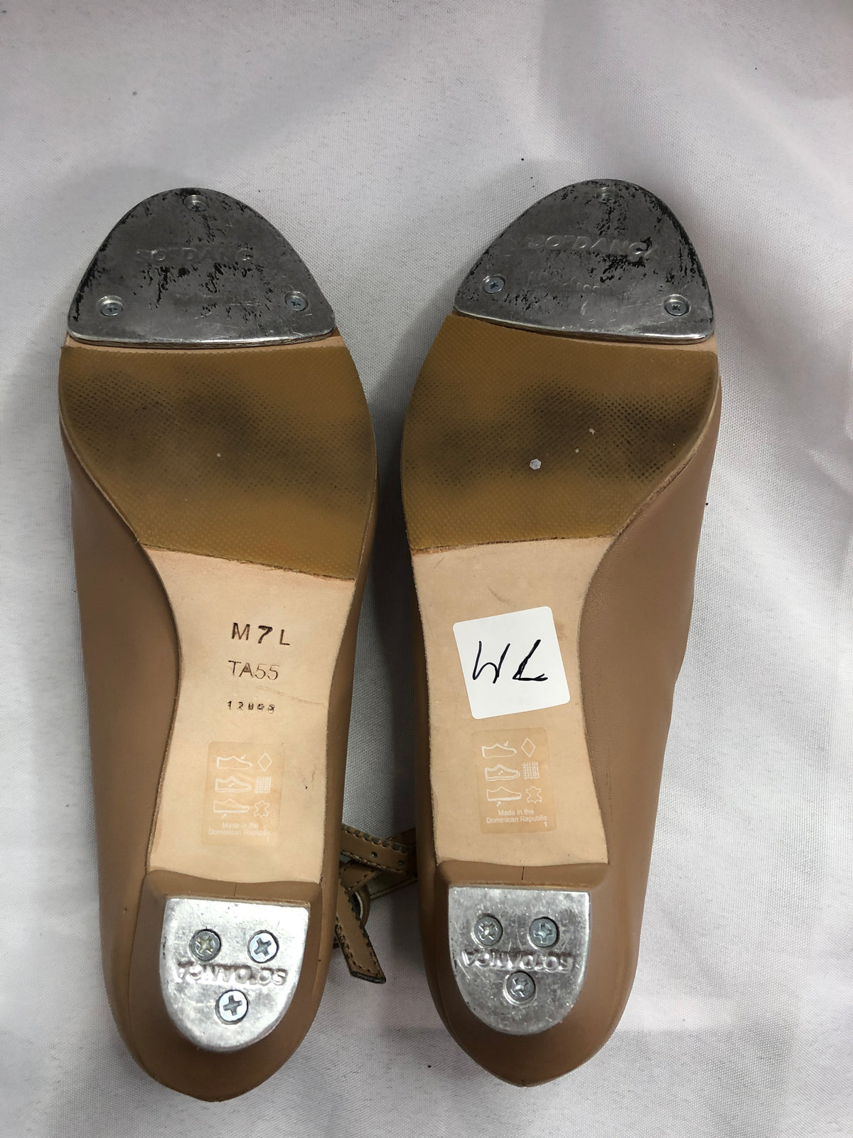 Pre-Owned Tap Shoes SoDanca Adult 7M Leather Buckle Tan