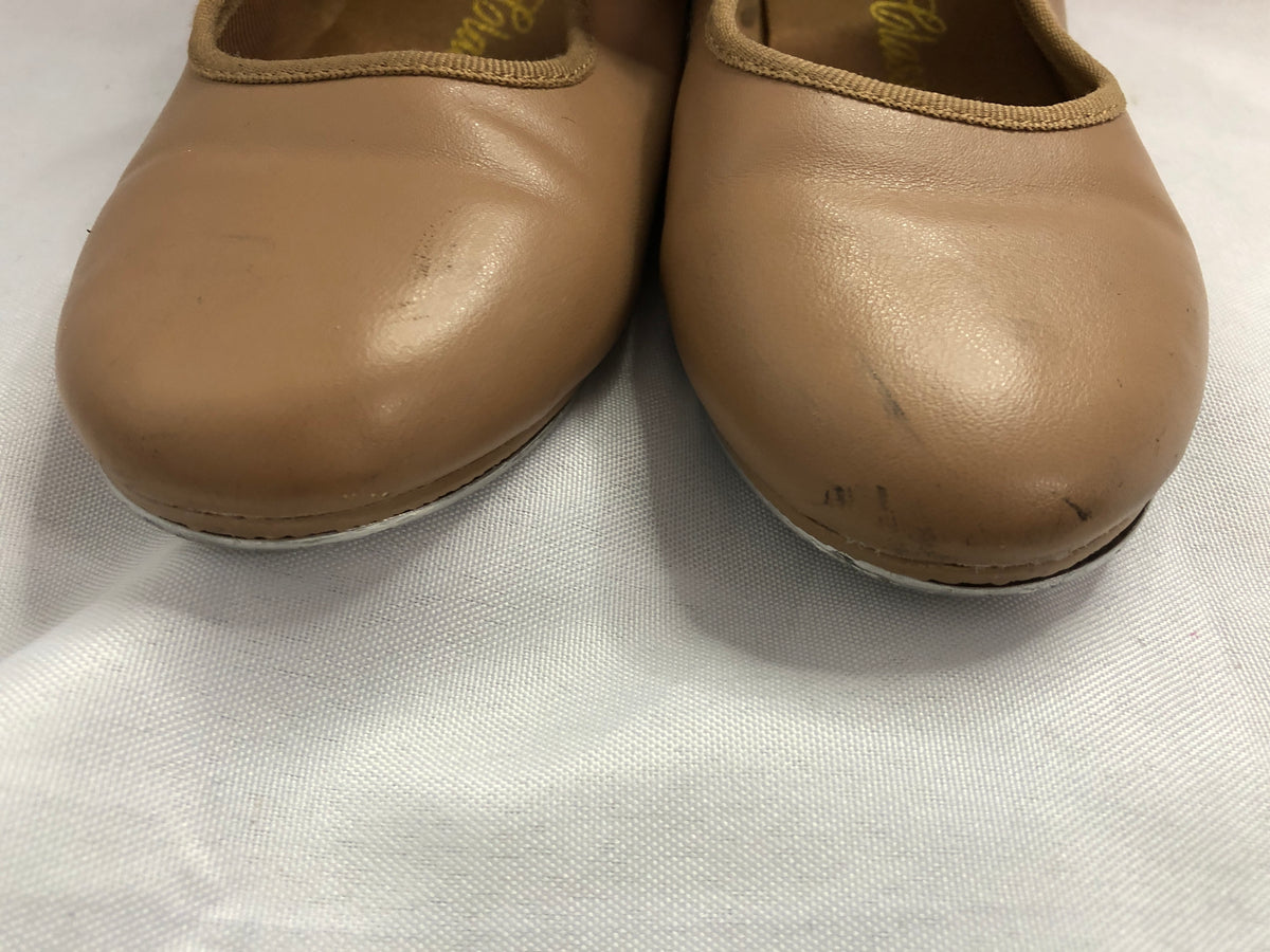 Pre-Owned Tap Shoes Dance Class Child 1M Tan Mary Jane Easy Strap