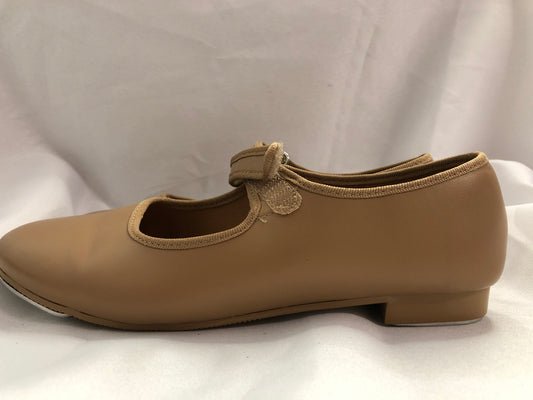 Pre-Owned Tap Shoes Dance Class Child 4M Tan Mary Jane Easy Strap
