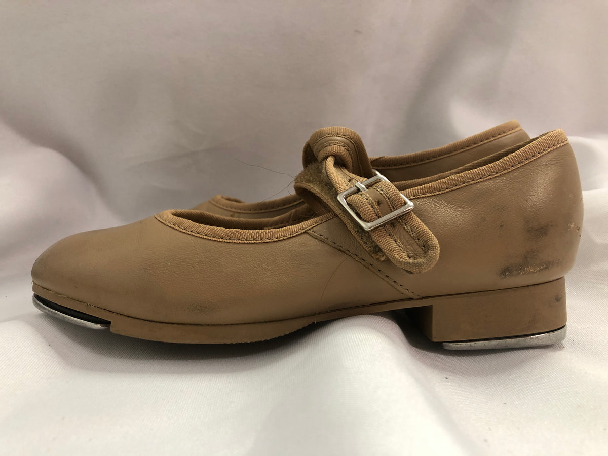 Pre-Owned Tap Shoes Capezio Child 12.5M Jane Leather Buckle Tan
