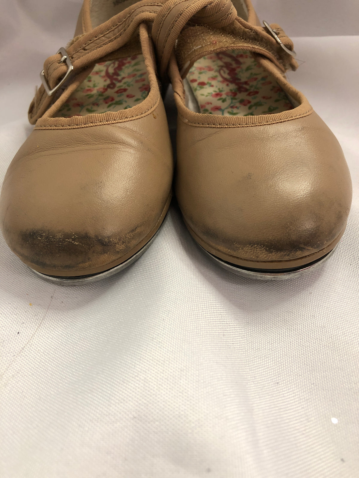 Pre-Owned Tap Shoes Capezio Child 12.5M Jane Leather Buckle Tan