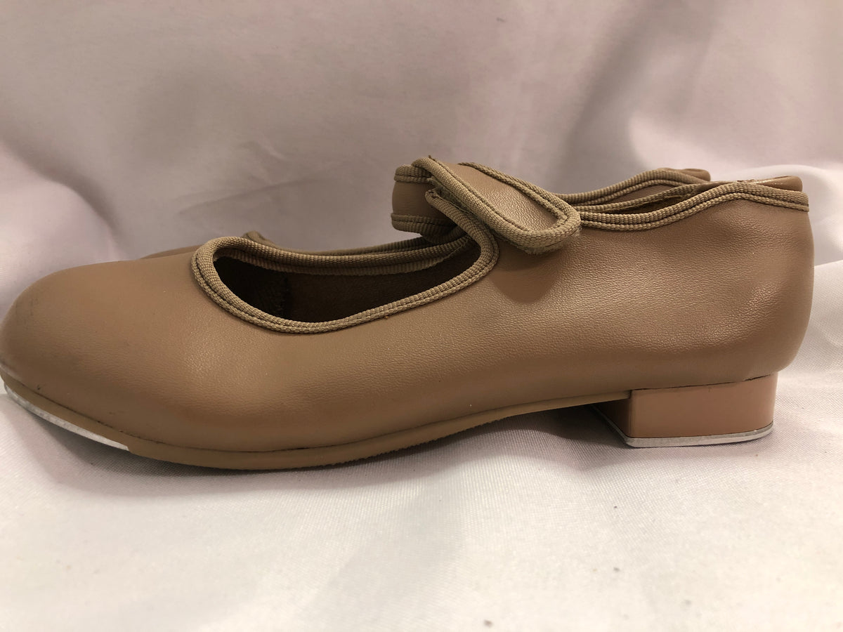 Pre-Owned Tap Shoes Danshuz 534 Child 2M Tan Mary Jane Easy Strap