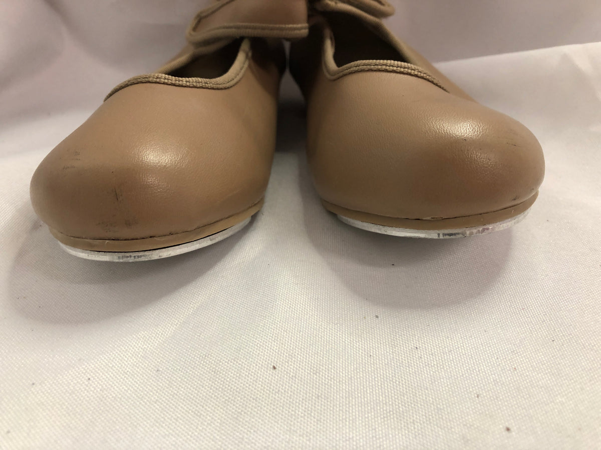 Pre-Owned Tap Shoes Danshuz 534 Child 2M Tan Mary Jane Easy Strap