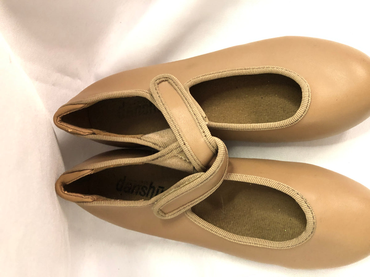 Pre-Owned Tap Shoes Danshuz 534 Child 2M Tan Mary Jane Easy Strap