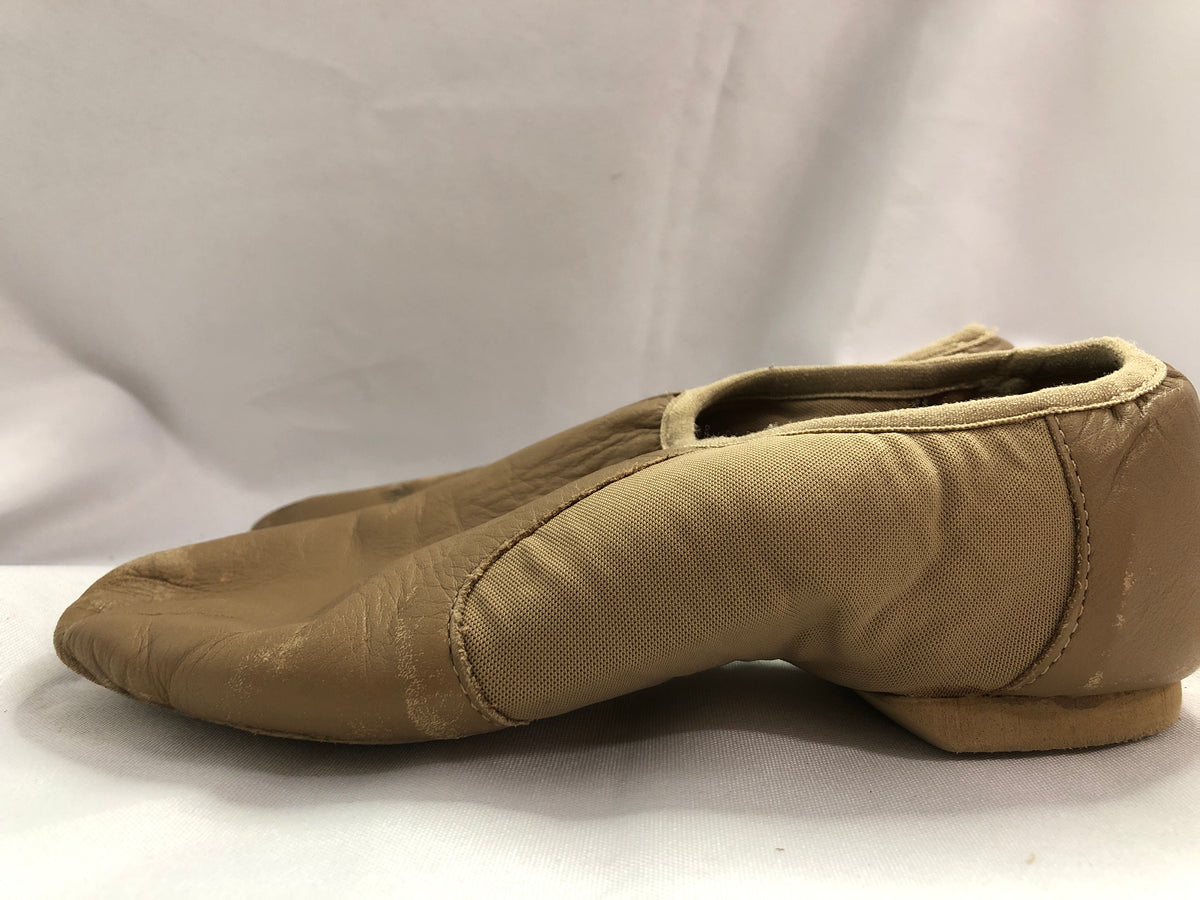 Pre-Owned Jazz Shoes Danz N Motion Tan 9158 Adult 7M Slip On Stretch Side