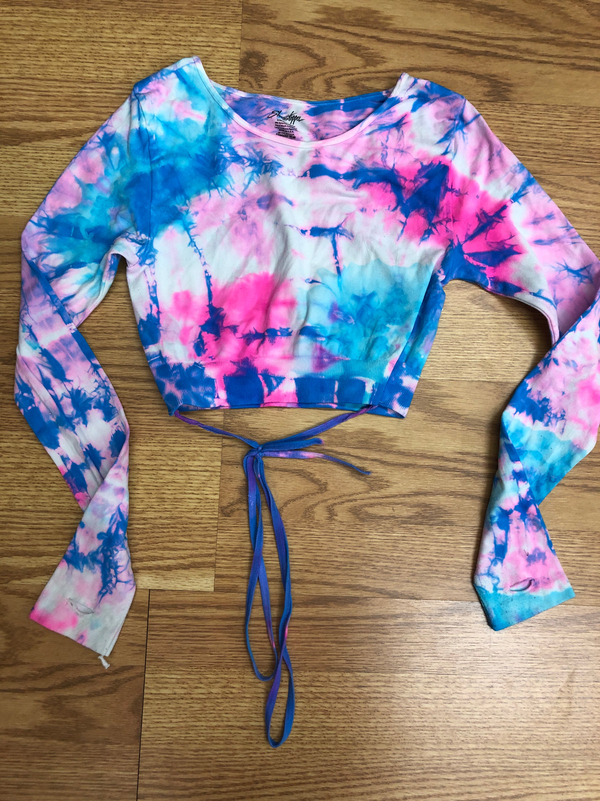 Pre-Owned Crop Small Adult Tie Dye Pink ShowStopper Long Sleeve Jazz Hip Hop