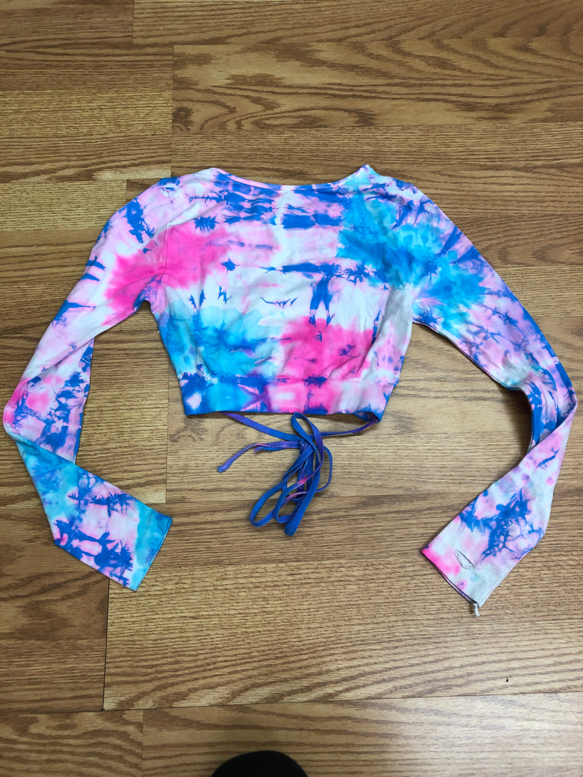Pre-Owned Crop Small Adult Tie Dye Pink ShowStopper Long Sleeve Jazz Hip Hop