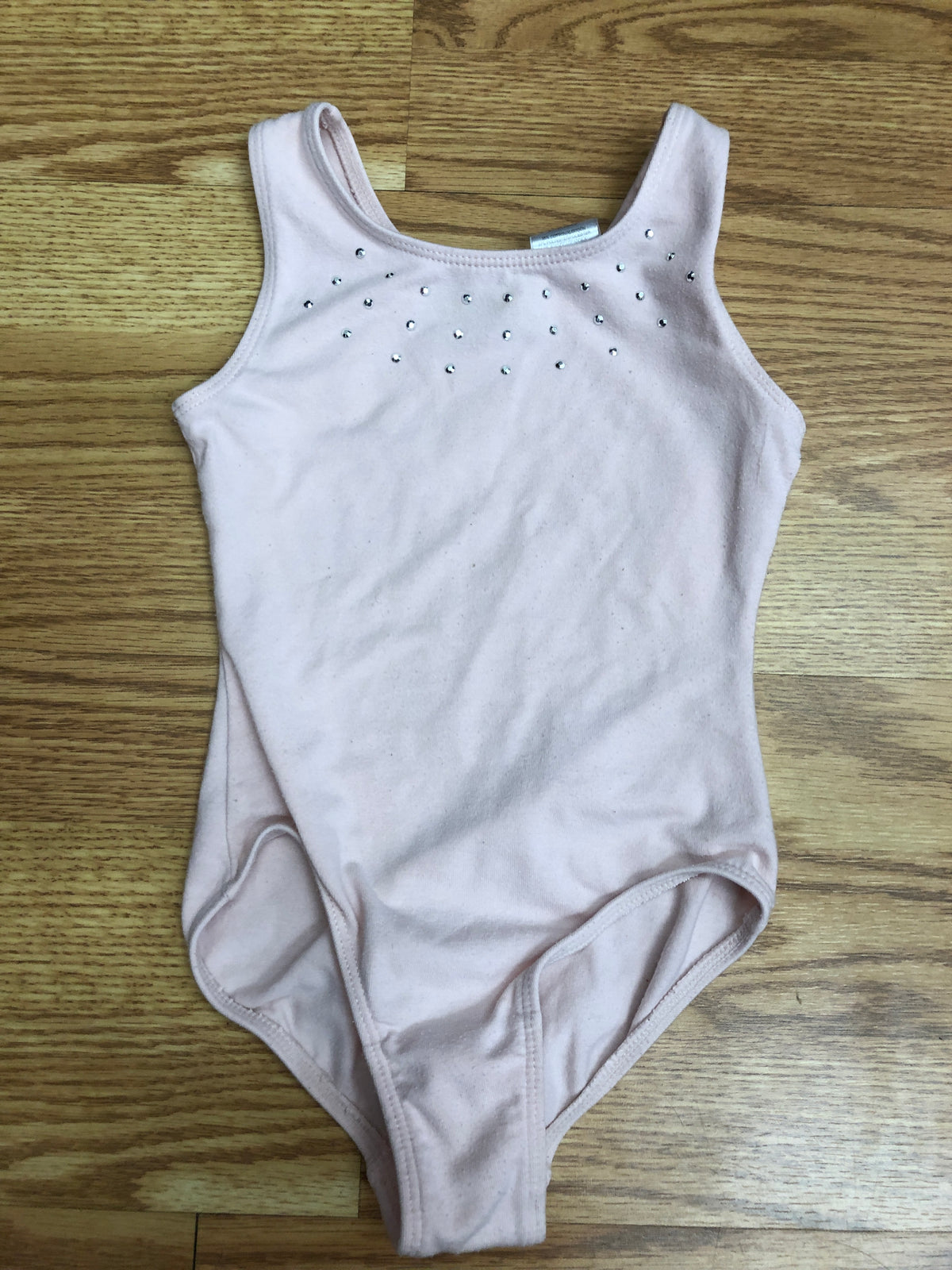 Pre-Owned Leotard Small Child Lt Pink Freestyle Sparkle Flutter Sleeve Cotton