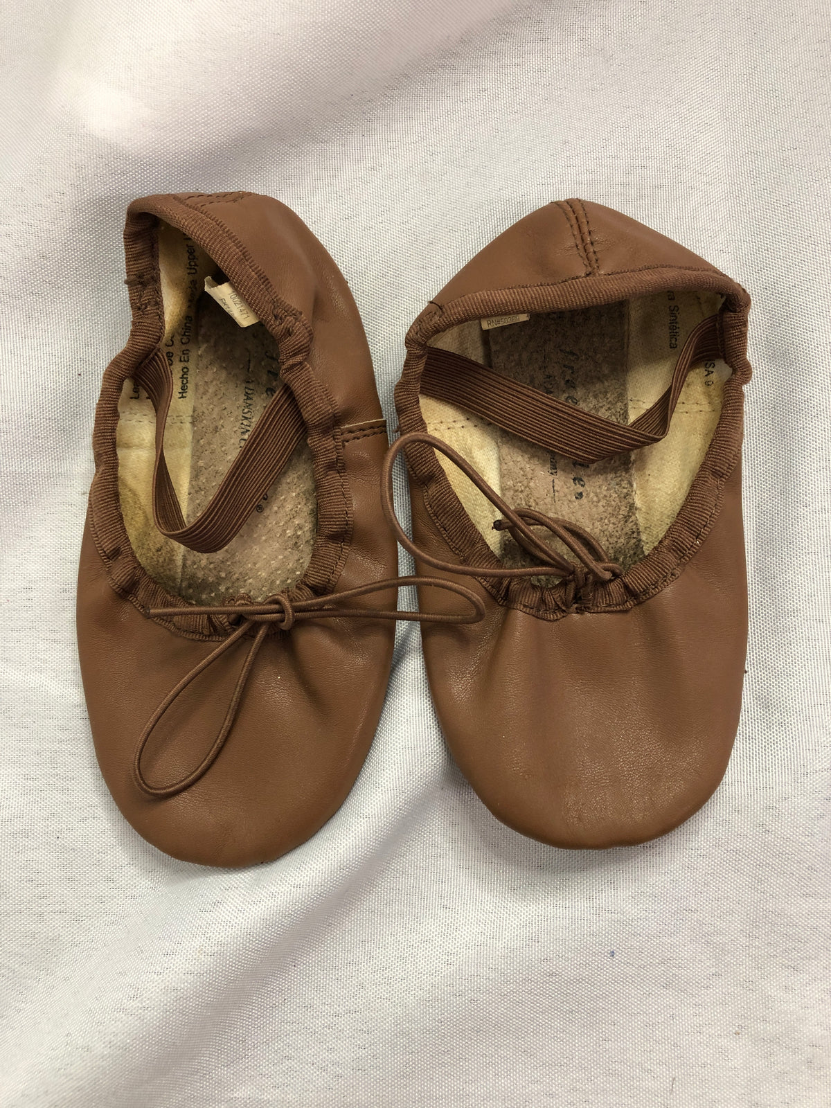 Pre-Owned Ballet Shoes Freestyle Child 9M Brown Leather Full Sole