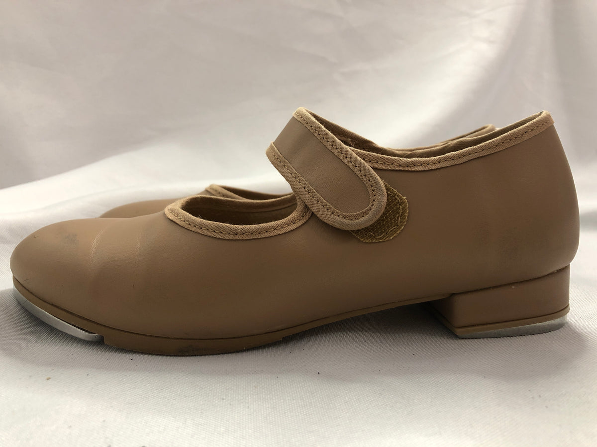Dance Tan Tap Shoes SoDanca TA37 Child 3W Mary Jane Leather Loop Strap