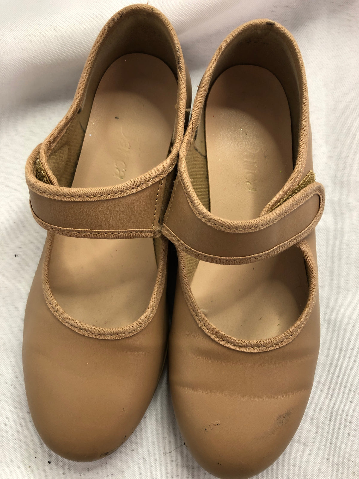 Dance Tan Tap Shoes SoDanca TA37 Child 3W Mary Jane Leather Loop Strap