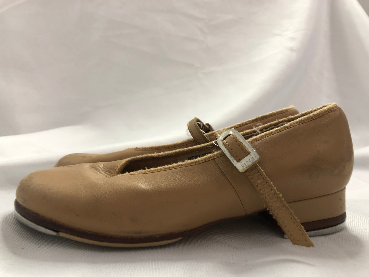 Dance Tap Shoes Bloch Child 12.5M Tan Mary Jane Leather Buckle