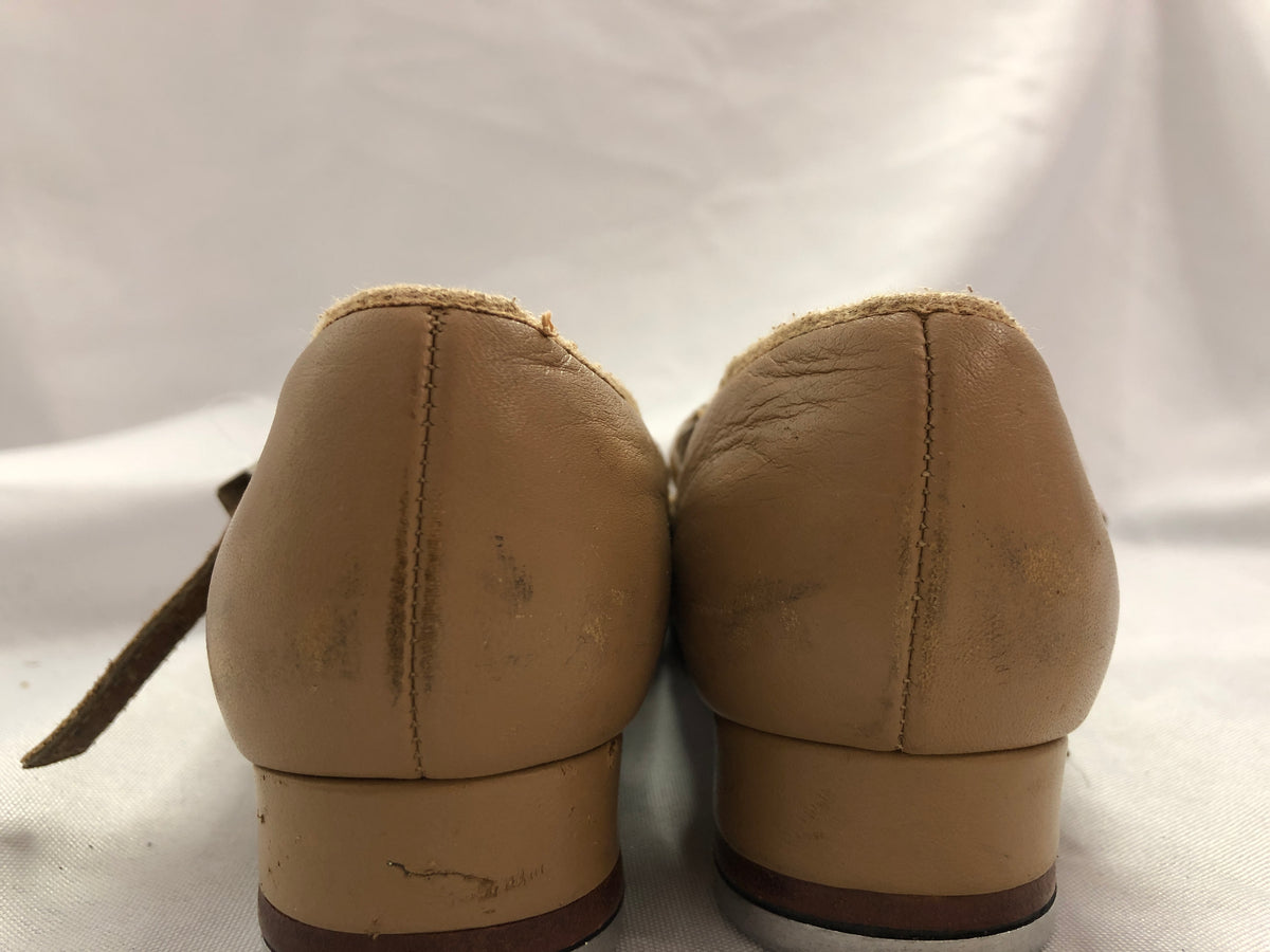 Dance Tap Shoes Bloch Child 12.5M Tan Mary Jane Leather Buckle