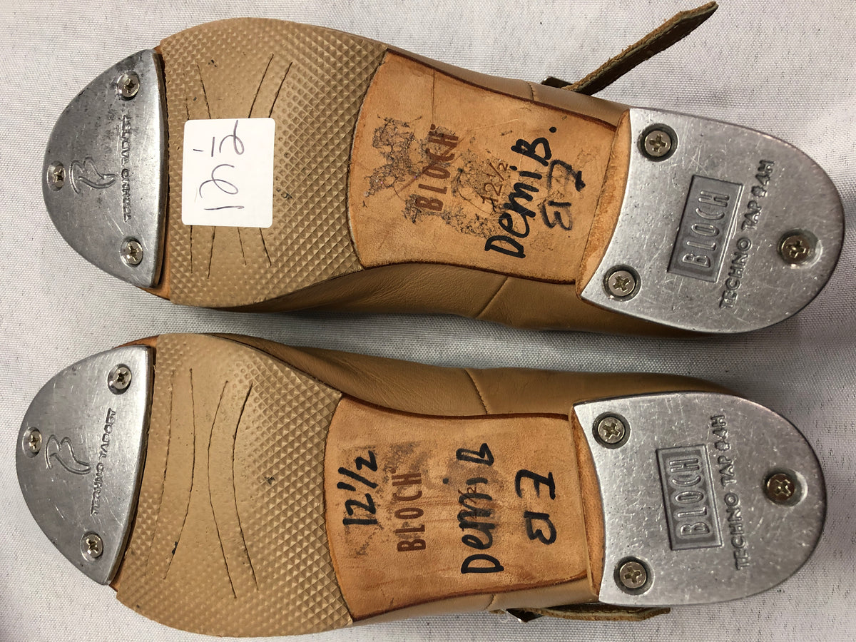 Dance Tap Shoes Bloch Child 12.5M Tan Mary Jane Leather Buckle