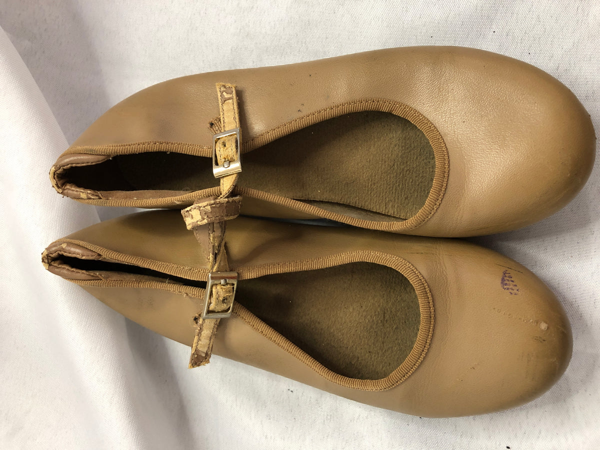 Pre-Owned Tap Shoes Child 2M Tan Danshuz 752 Mary Jane Buckle