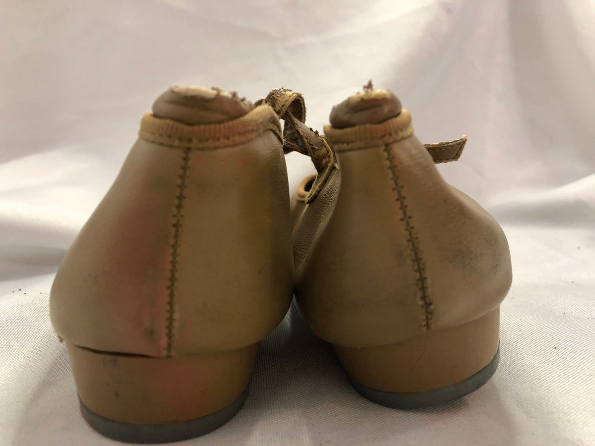 Pre-Owned Tap Shoes Child 2M Tan Danshuz 752 Mary Jane Buckle