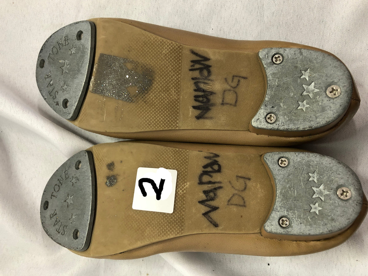Pre-Owned Tap Shoes Child 2M Tan Danshuz 752 Mary Jane Buckle