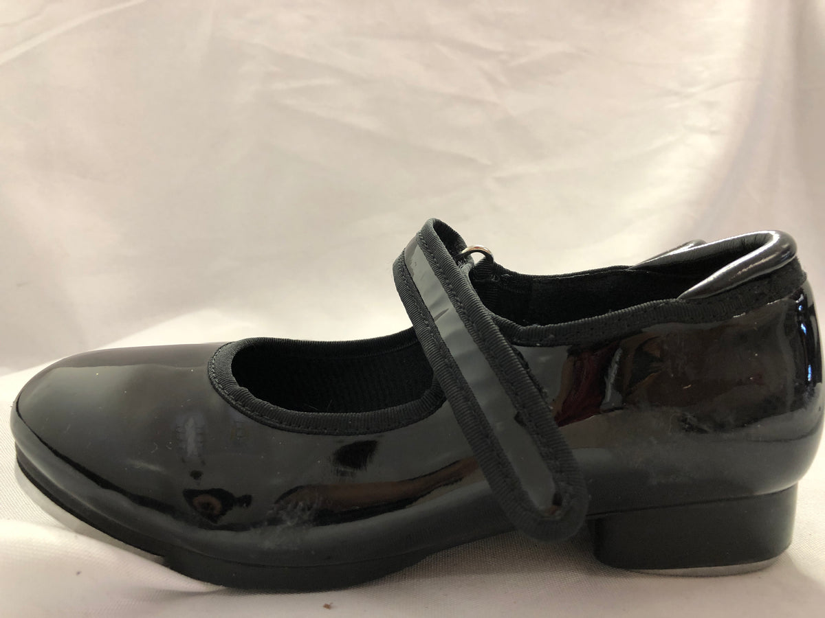 Pre-Owned Dance Tap Shoes Stelle Child 13M Mary Jane easy Strap Black