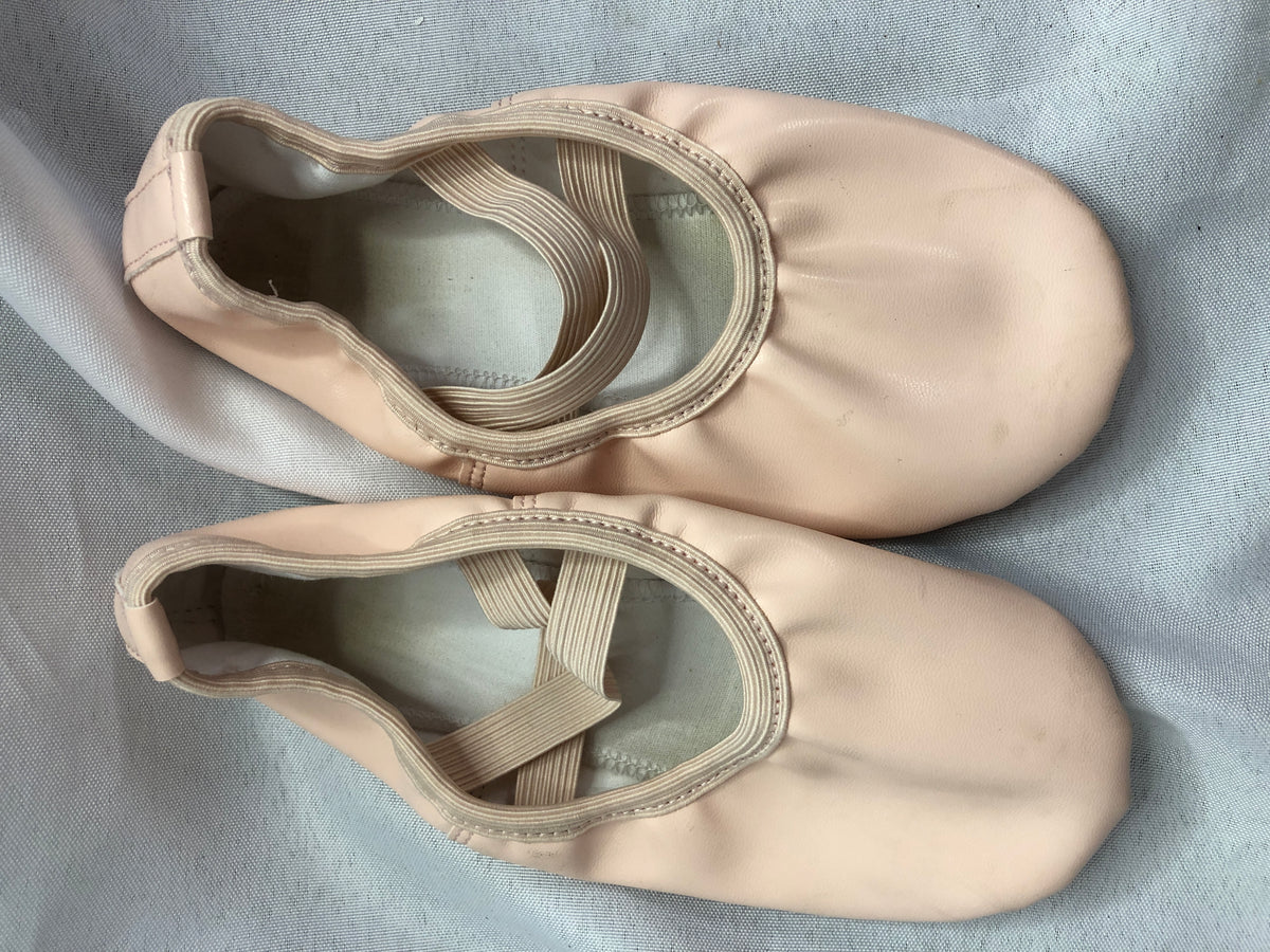 Pre-Owned Ballet Shoes Stelle 13M Child Canvas Full Sole Cross Straps Pink