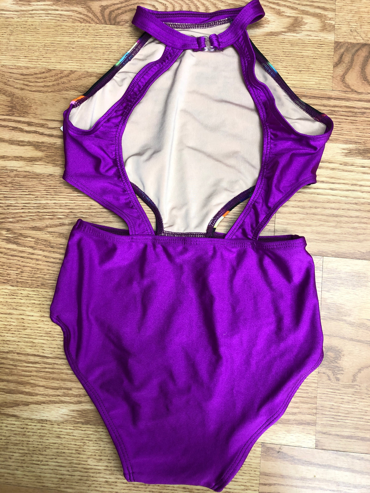 Pre-Owned Leotard Kandi Kouture Purple Heart Child XL 10-12