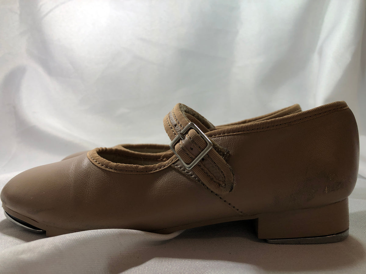 Pre-Owned Tap Shoes Capezio Child 13.5M Jane Leather Buckle Tan