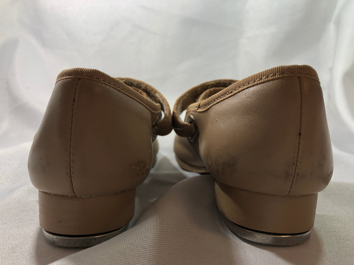 Pre-Owned Tap Shoes Capezio Child 13.5M Jane Leather Buckle Tan