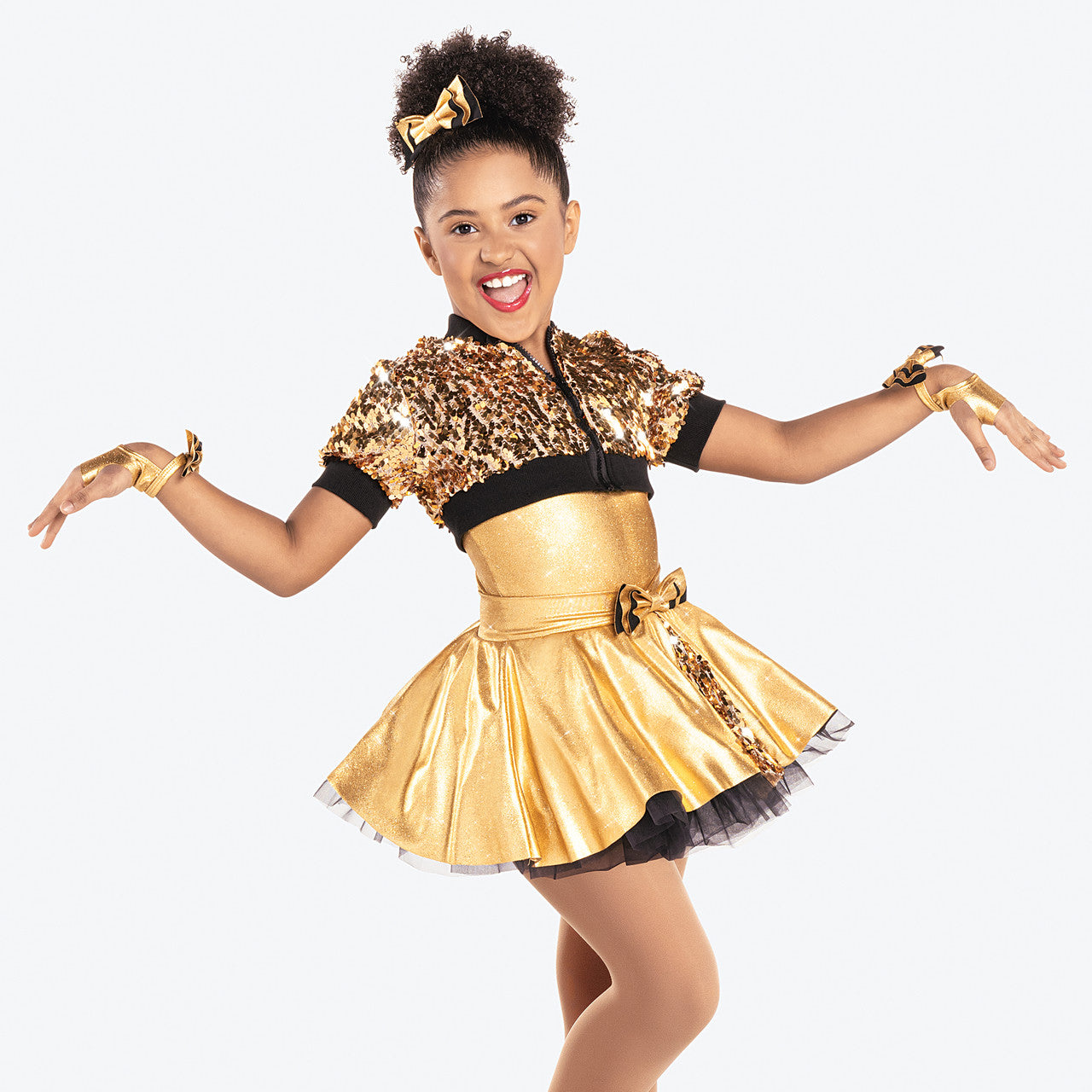 Pre-Owned Costume Jazz Large Child Gold Revolution RC17027 Dress Jacket Hip Hop Tap Clogging