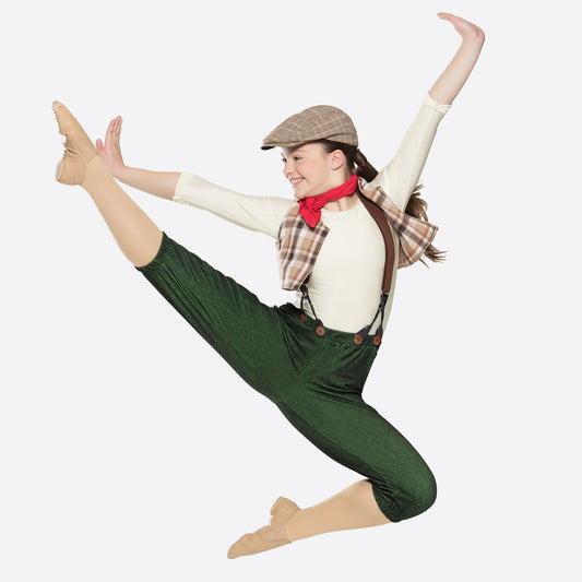Pre-Owned Costume XL Adult Green Revolution RC18568 Jazz Tap Musical Theater Vest Suspenders Unitard