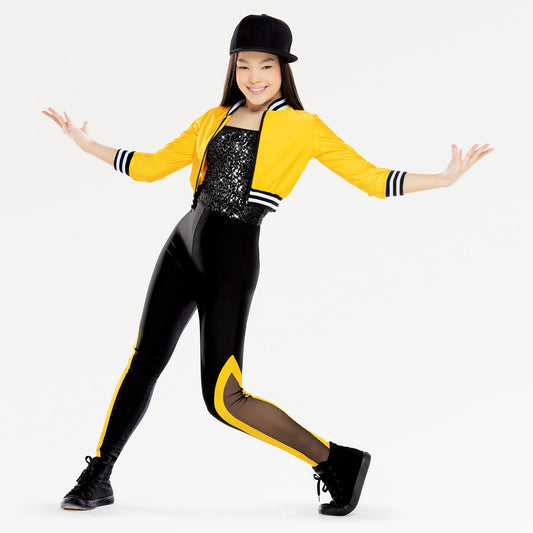 Pre-Owned Costume XL Child Yellow Revolution RC20939 Hip Hop Jazz Tap Clogging Jumpsuit Jacket (Copy)
