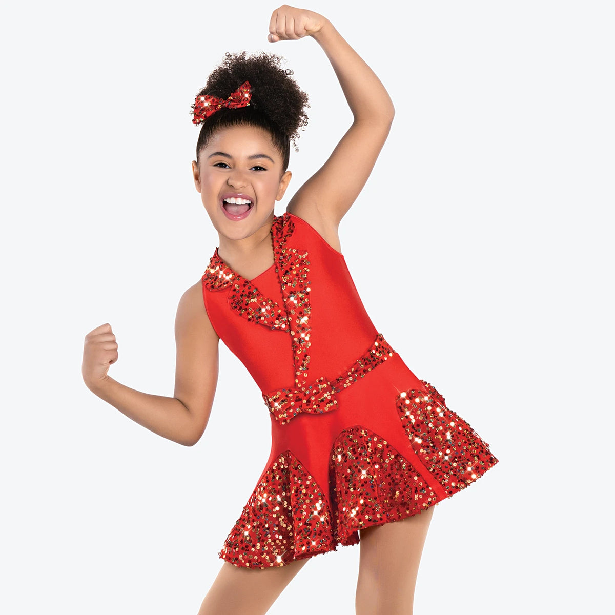 Pre-Owned Costume Revolution RC21560 Medium Child Red Dress Jazz Sequins