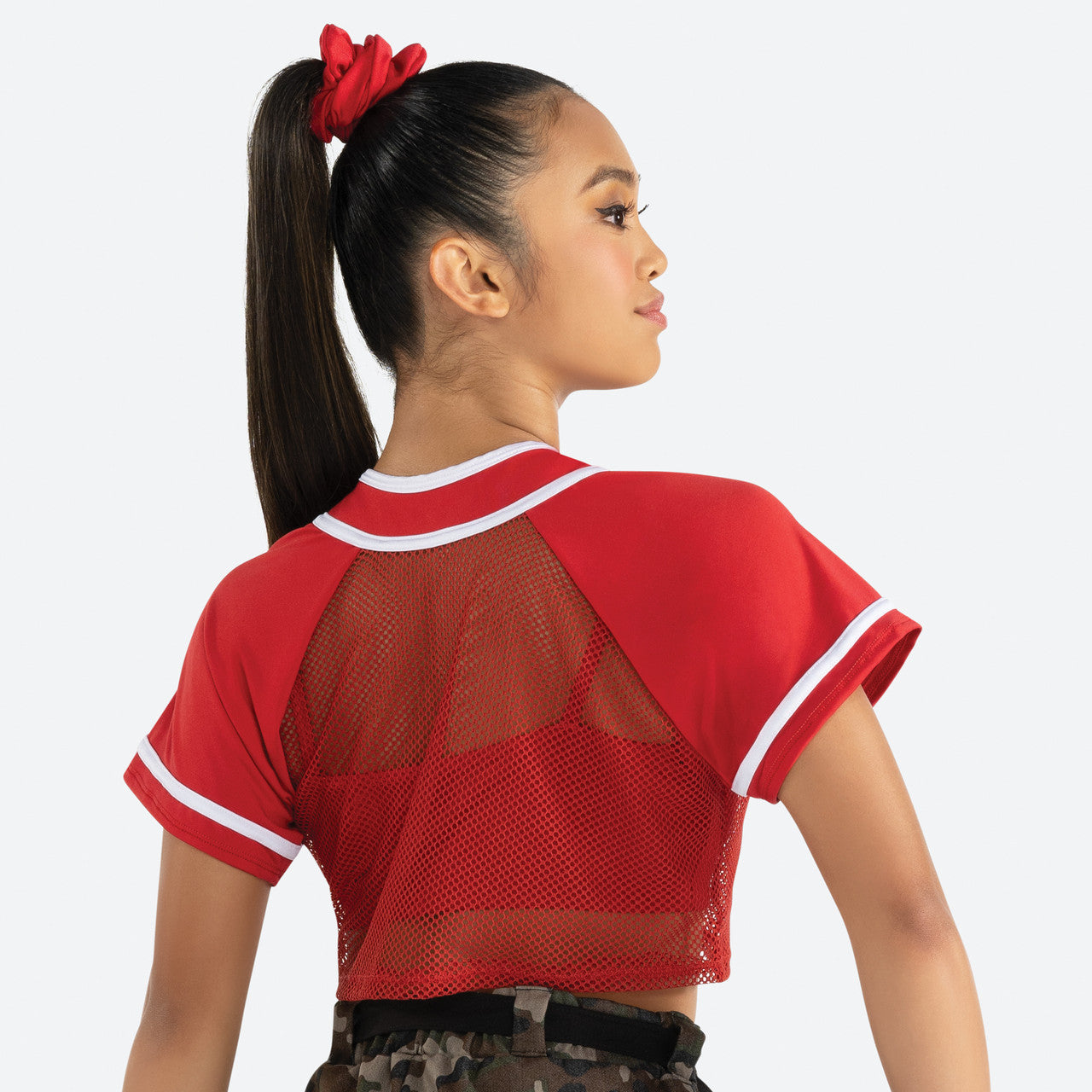 Pre-Owned Costume Medium Adult Red Revolution RC23503 Hip Hop Jazz Tap Clogging Camo 2 pc Mesh