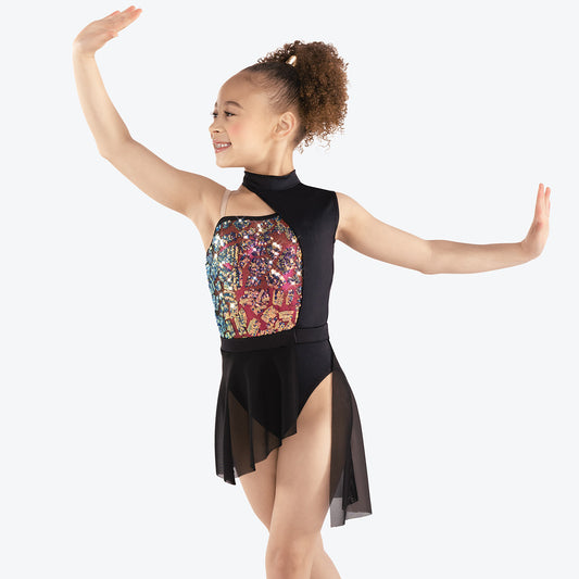 Pre-Owned Costume Small Child Black Revolution RC23527 Jazz Lyrical Acro 2 pc Dress