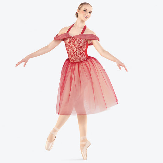 Pre-Owned Costume Ballet Large Child Red Revolution RC23887 Tutu Embroidery Pointe Lyrical YAGP
