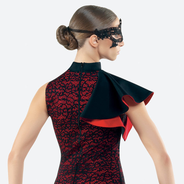 Pre-Owned Costume Medium Adult Red Revolution RC25741 Jazz Contemporary Ballet Pointe Lace Unitard
