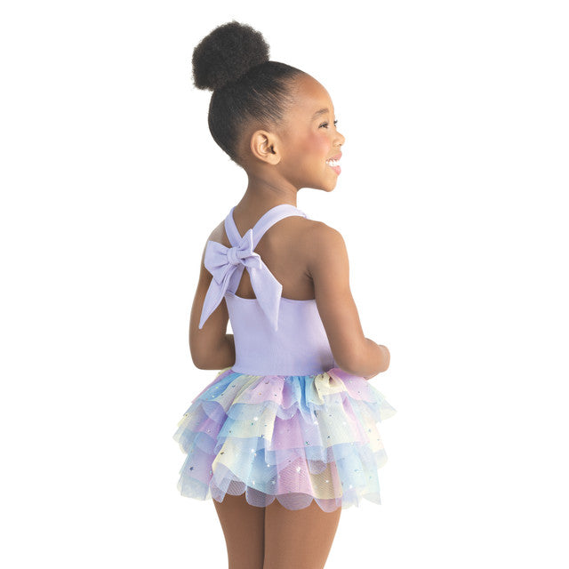 Pre-Owned Leotard Dress Revolution RD20029 Medium Child Lavender Rainbow