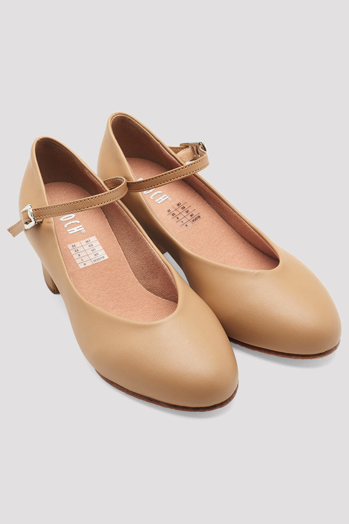 Pre-Owned Tap Shoes Bloch Tan 5W Character Heel 1.5 Inch Heel