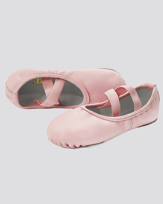Pre-Owned Ballet Shoes Stelle Girl 1M No Tie Leather Cross Straps Split Sole